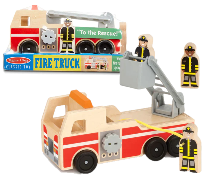 9391 Melissa & Doug Classic Wooden Fire Truck Play Set