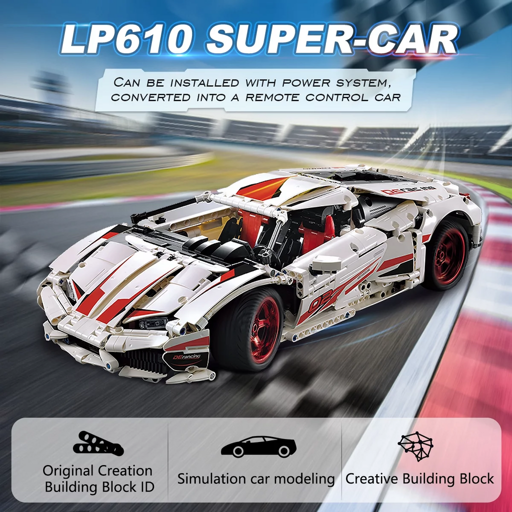 CaDa 1/10 LP610 Super Car (Lamborghini) 1696pcs - Can Convert to RC