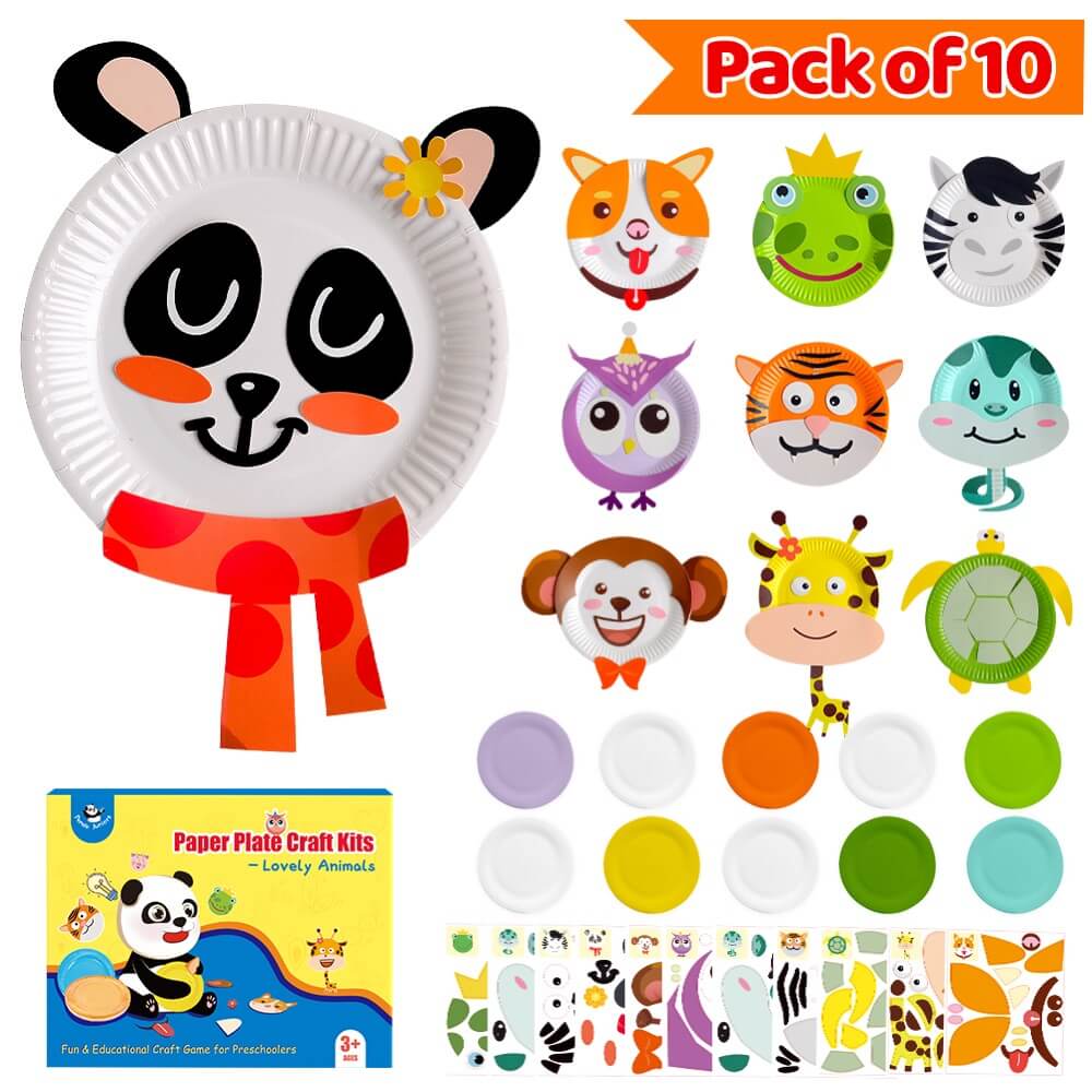 Panda Junior Paper Plate Crafts Kits - Lovely Animals