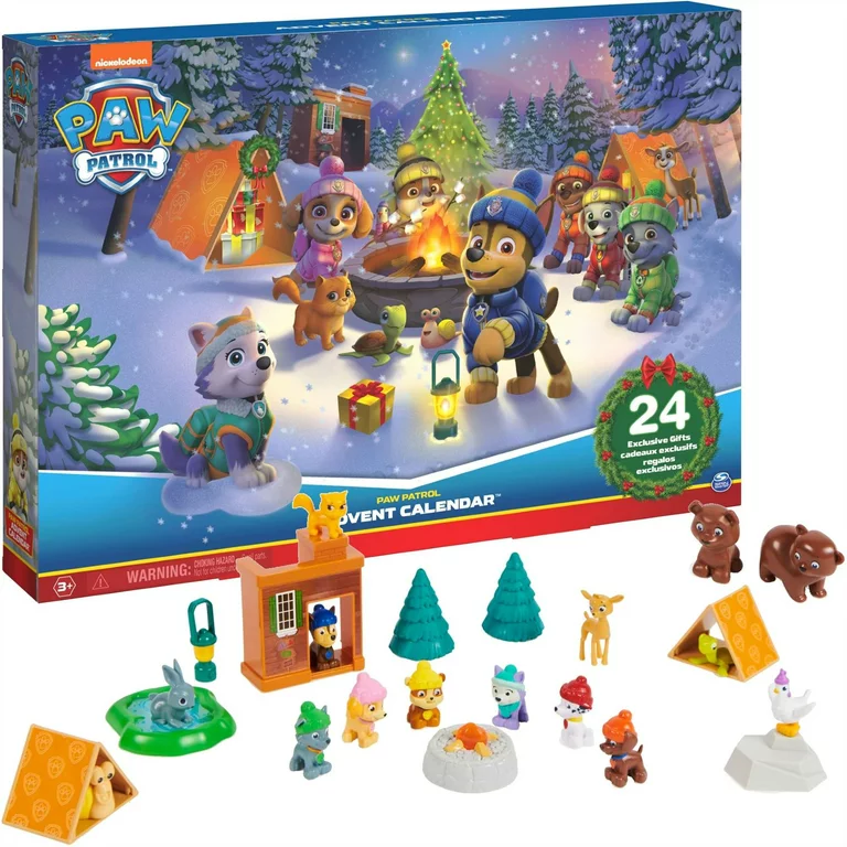 Paw Patrol Advent Calendar With 24 Collectible Plastic Figures