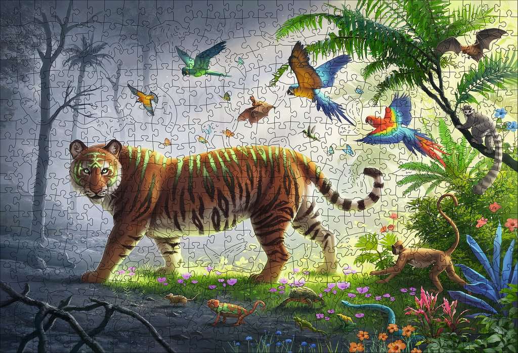 Ravensburger Jungle Tiger 500 Piece Wooden Puzzle