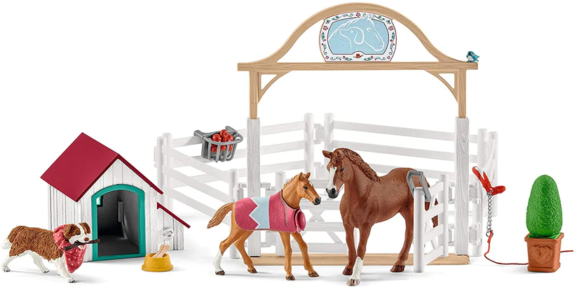 42458 Schleich Hannah's Guest Horses with Ruby the Dog