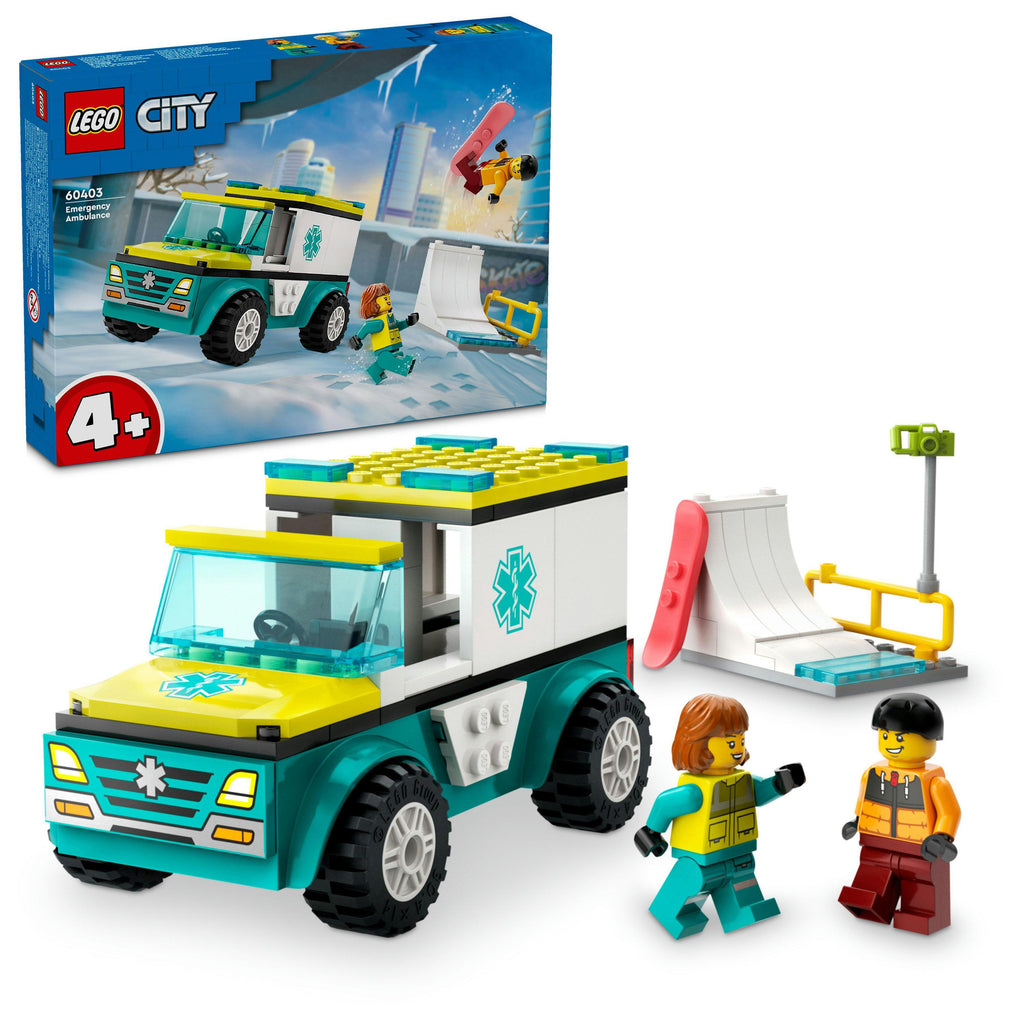 60403 LEGO 4+ City Emergency Ambulance and Snowboarder