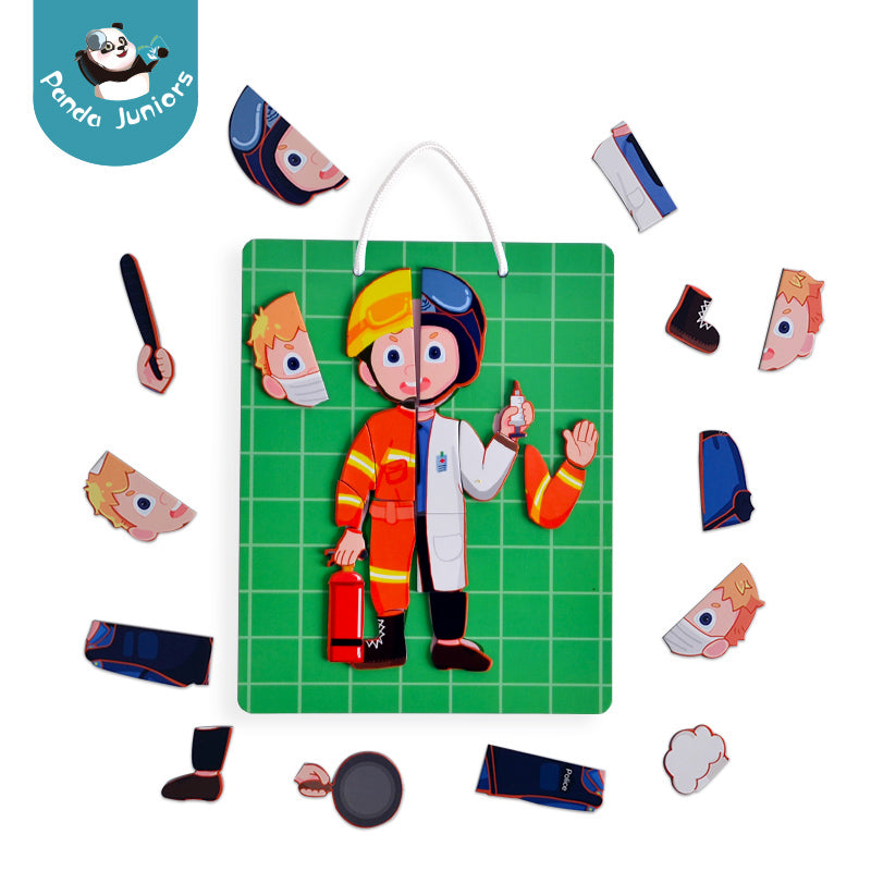 Panda Junior Magnetic Puzzle Game - Different Uniforms