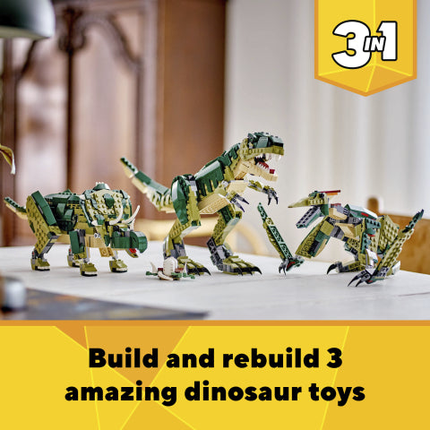 LEGO® Creator 3-in-1 T. rex Figure, Toy Dinosaur Set 31151