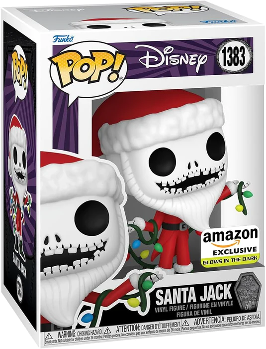 1383 Funko POP! The Nightmare Before Christmas 30th Anniversary - Santa Jack Glow-in-the-Dark