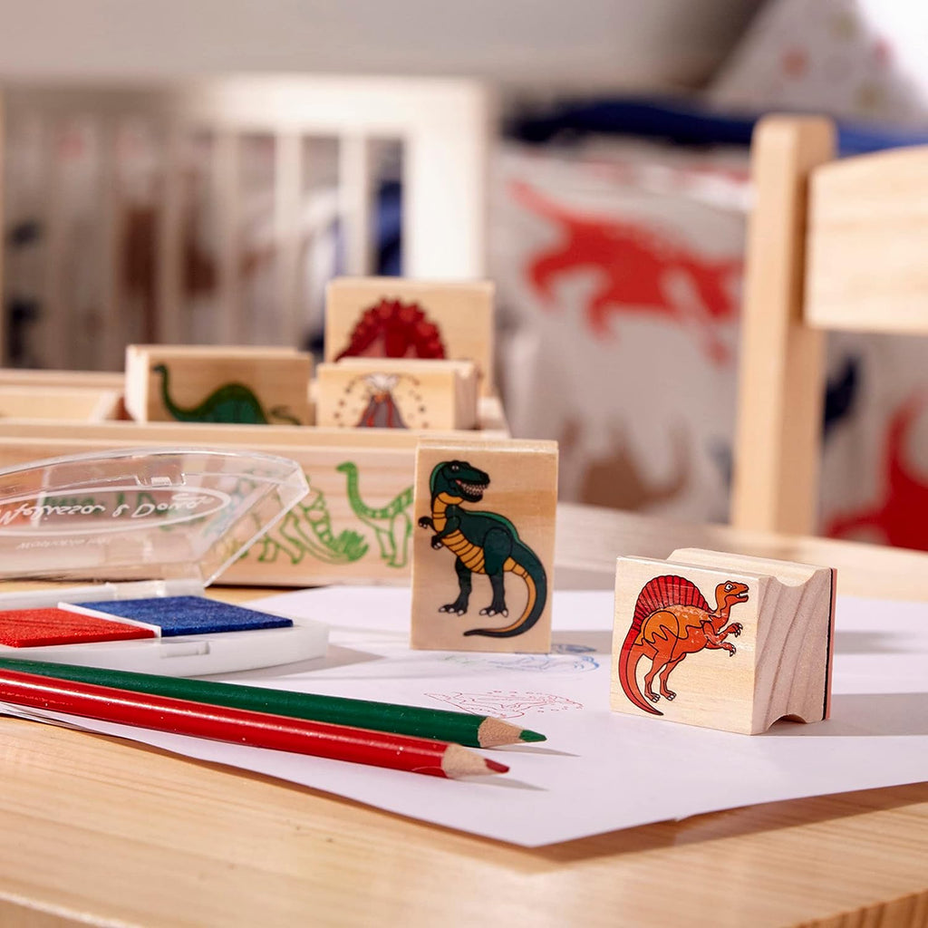 1633 Melissa & Doug Wooden Stamp Set Dinosaurs