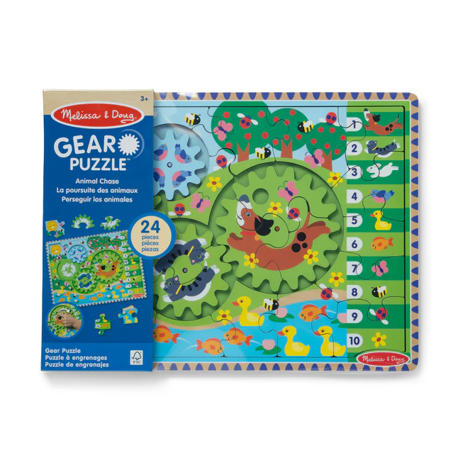 31004 Melissa & Doug Animal Chase I-Spy Wooden Gear Puzzle