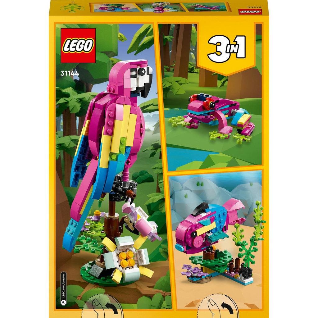 LEGO® Creator 3-in-1 Exotic Pink Parrot Building Toy Set 31144