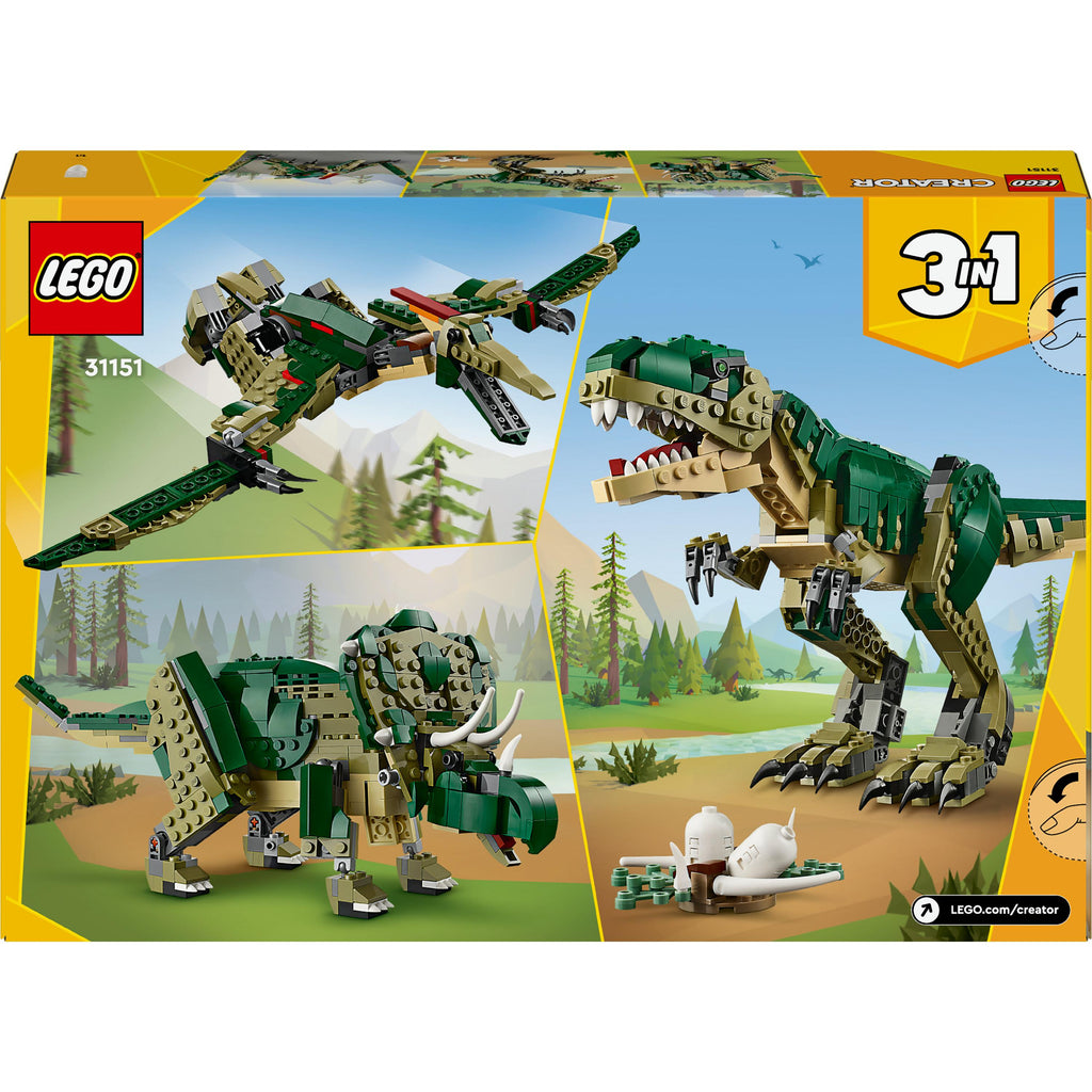 LEGO® Creator 3-in-1 T. rex Figure, Toy Dinosaur Set 31151