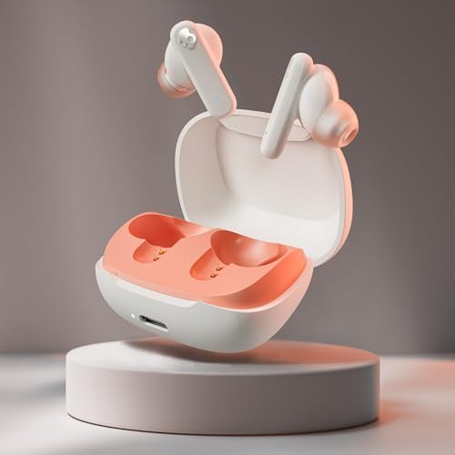 Skullcandy Smokin' Buds in-Ear Wireless Earbuds - Bone/Orange Glow