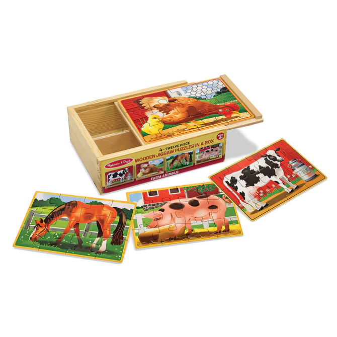3793 Melissa & Doug Farm Animals Jigsaw Puzzles in a Box