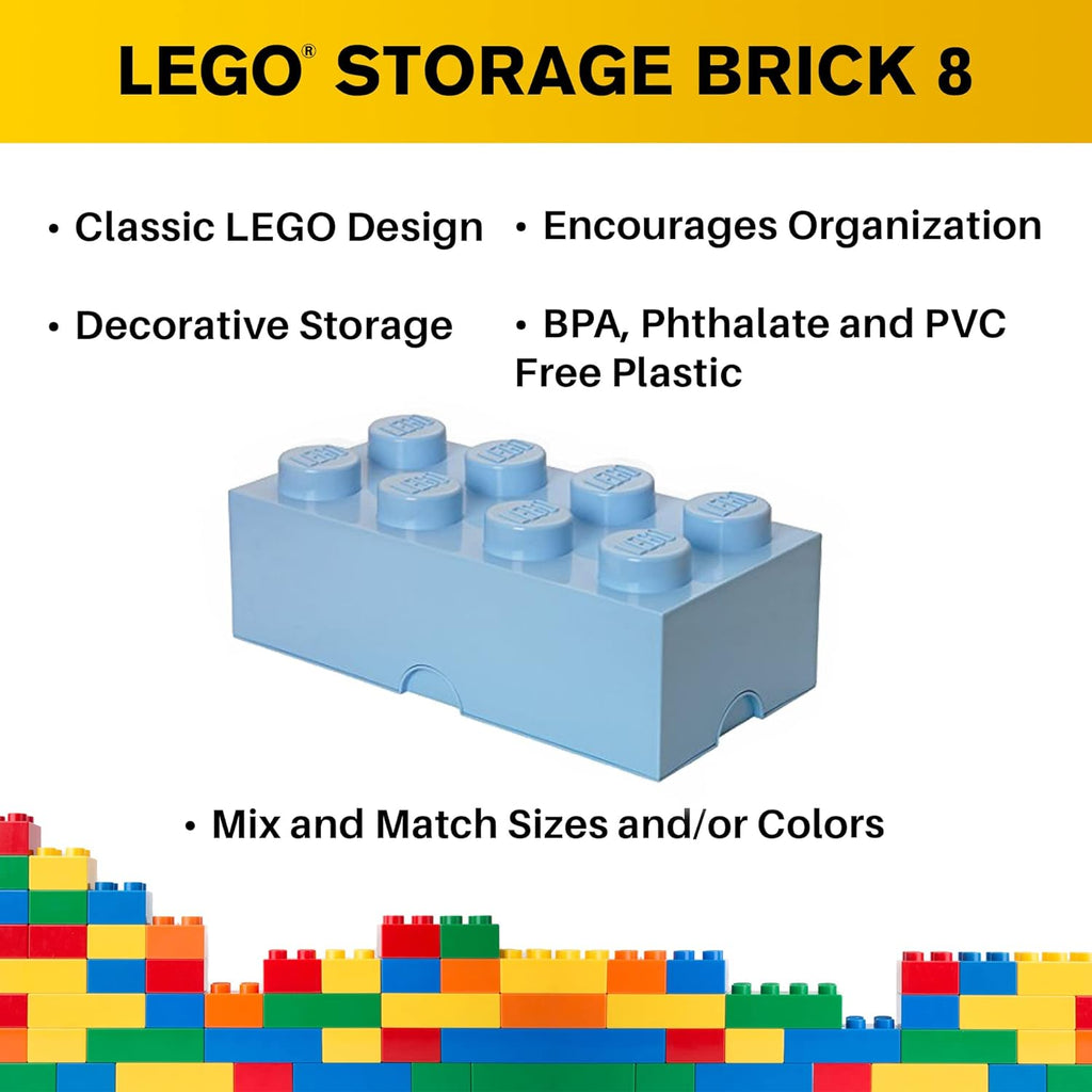 4004 LEGO Storage Brick 8 Knob - Light Royal Blue