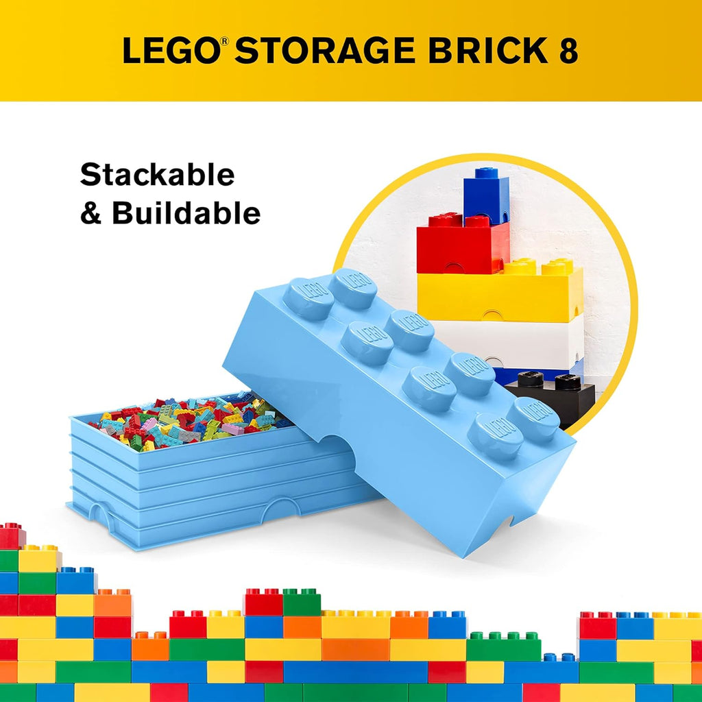 4004 LEGO Storage Brick 8 Knob - Light Royal Blue