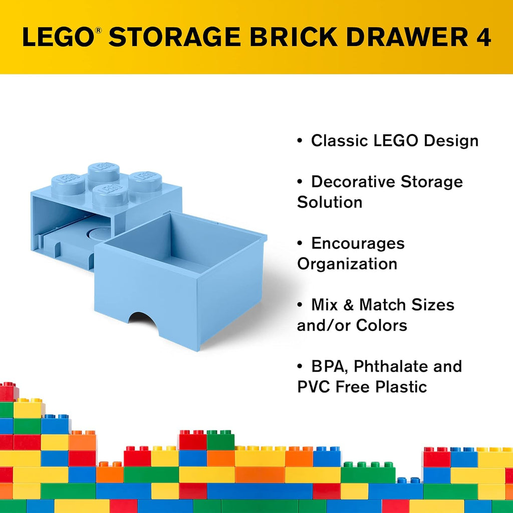 4005 LEGO Brick Drawer 4 Knob - Light Royal Blue