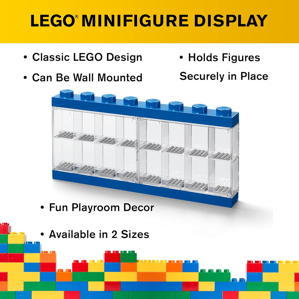 4066 LEGO Minifigure Display Case 16 (8 Knob) - Blue