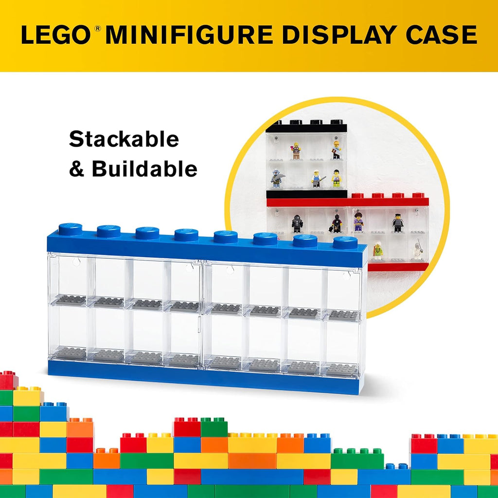 4066 LEGO Minifigure Display Case 16 (8 Knob) - Blue