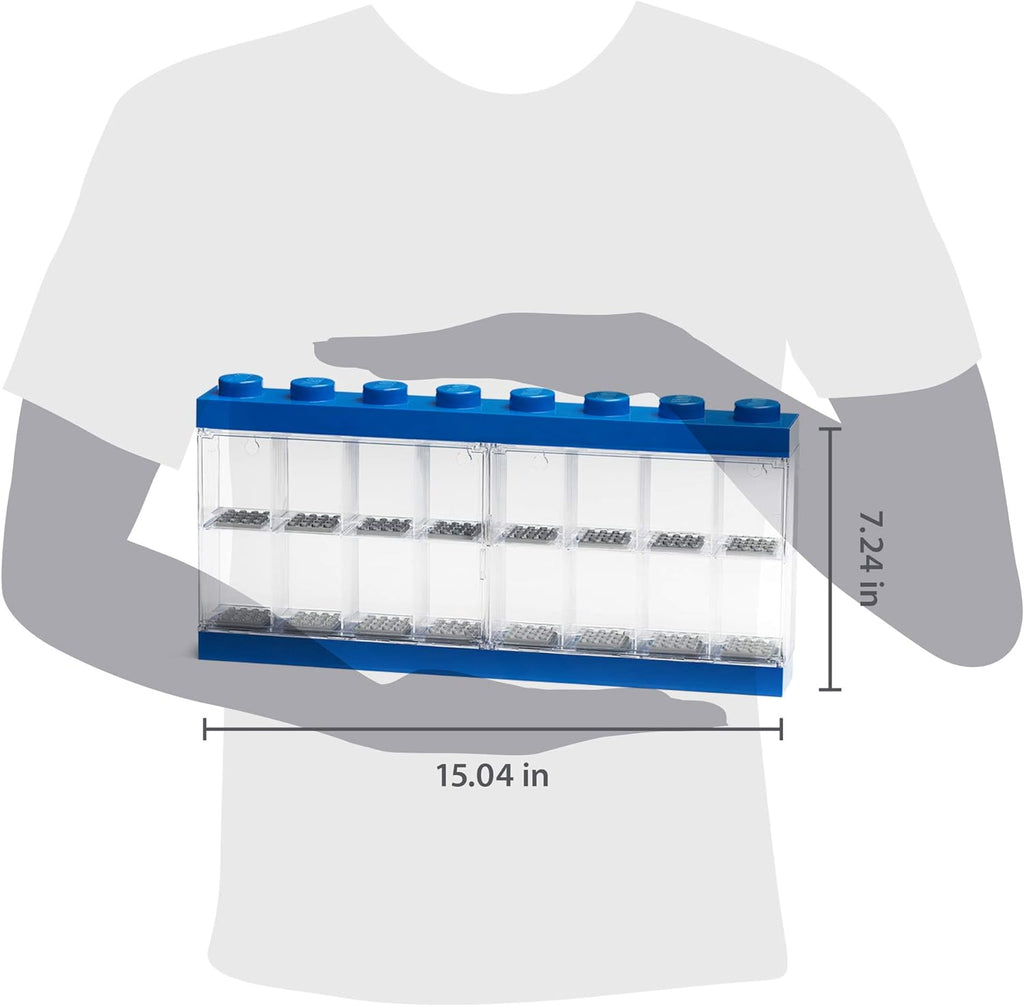 4066 LEGO Minifigure Display Case 16 (8 Knob) - Blue