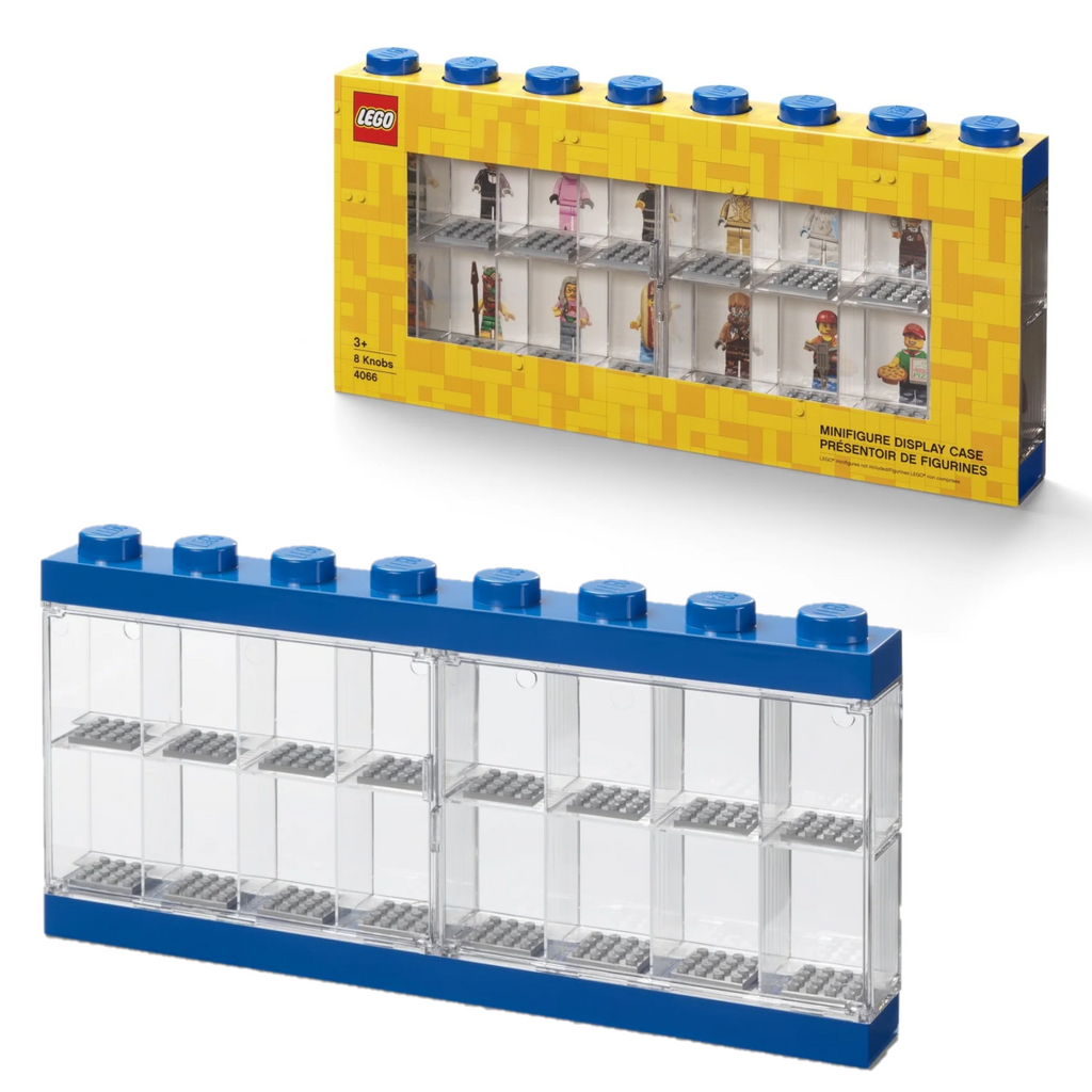 4066 LEGO Minifigure Display Case 16 (8 Knob) - Blue