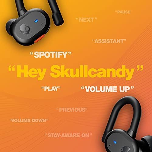 Skullcandy Push Play Active in-Ear Wireless Earbuds - True Black/Orange