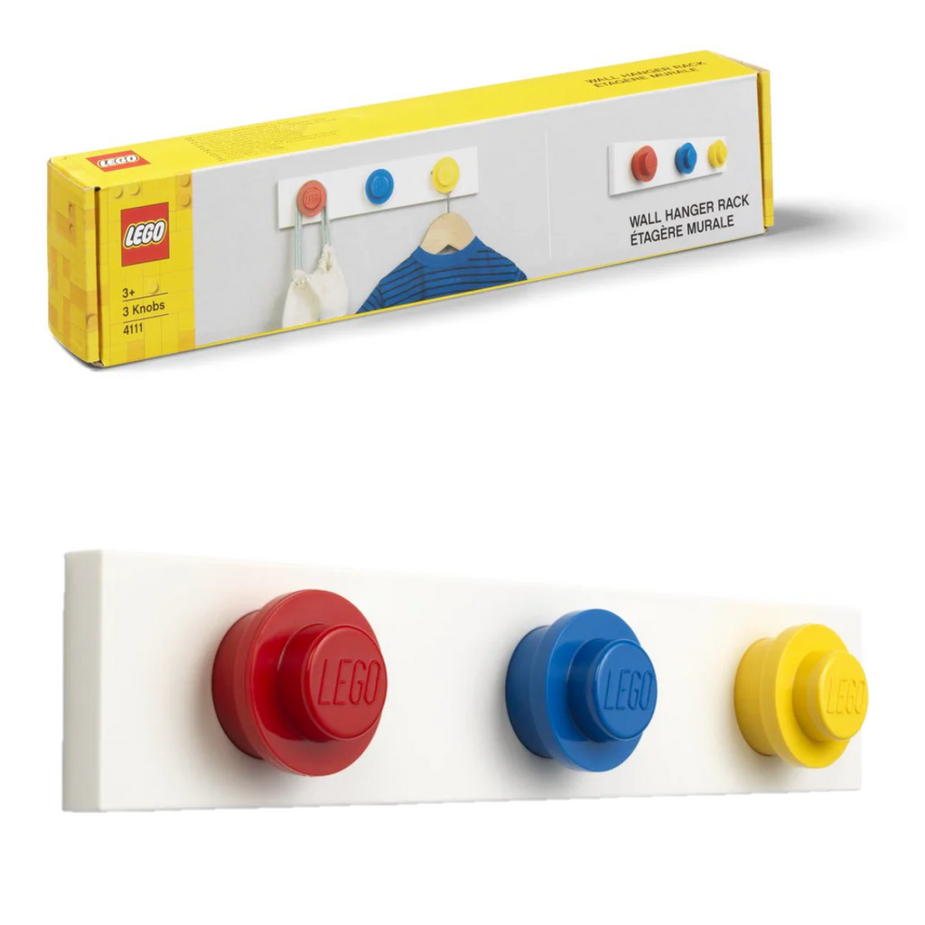 4111 LEGO Wall Hanger Rack - Red, Blue, Yellow