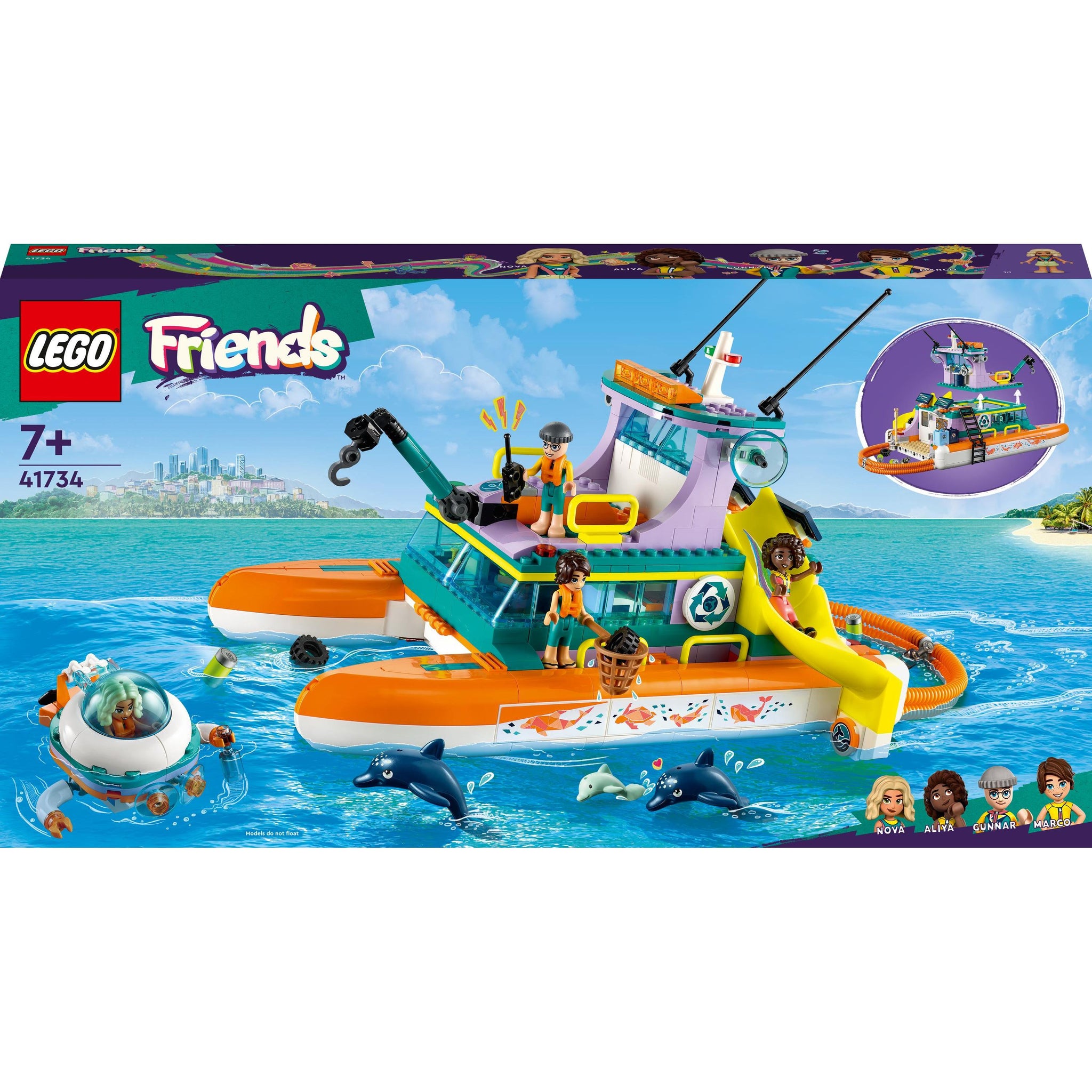 LEGO® Friends Sea Rescue Boat Building Toy Set 41734 – Pops Toys