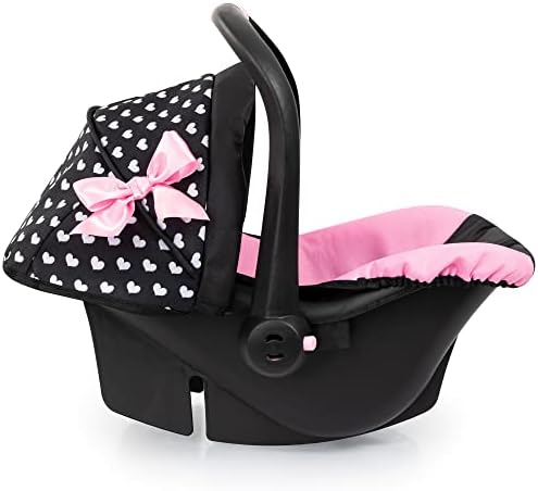 Bayer Deluxe Toy Car Seat with Canopy (Black/Pink/Hearts)