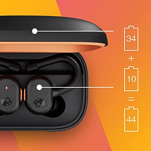 Skullcandy Push Play Active in-Ear Wireless Earbuds - True Black/Orange