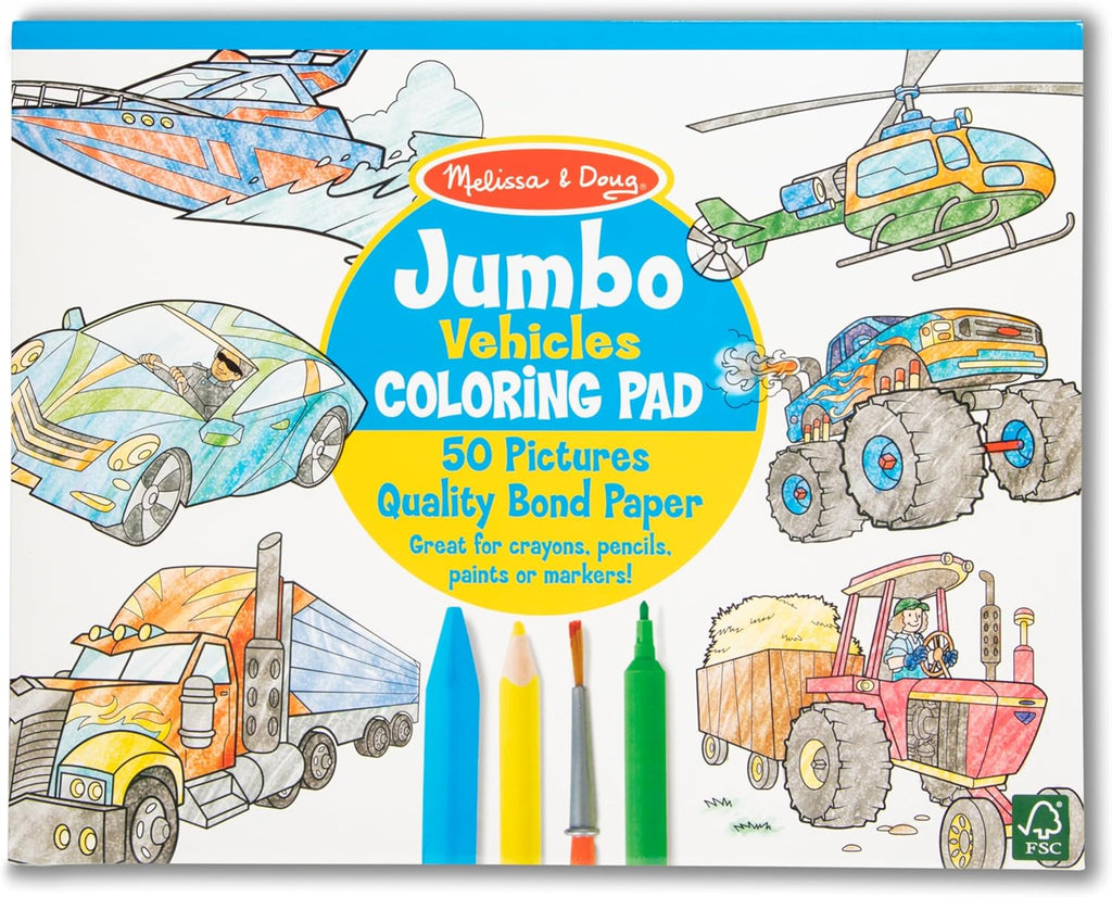 4205 Melissa & Doug Jumbo Colouring Pad - Vehicles