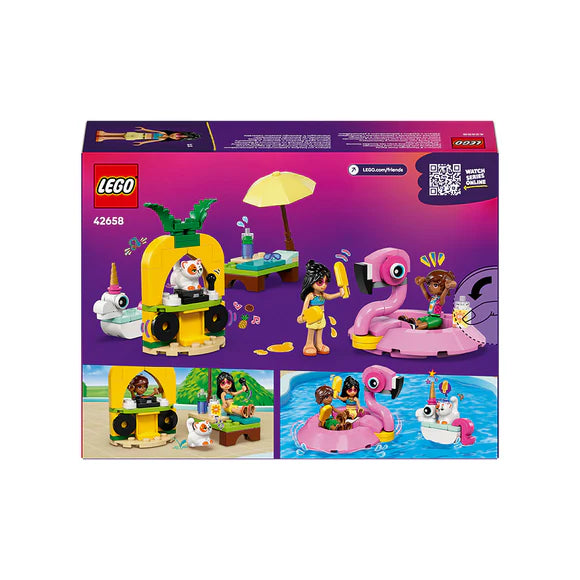 LEGO® Friends Unicorn & Flamingo Pool Party Toy Building Set 42658