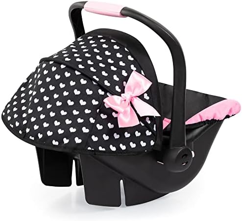 Bayer Deluxe Toy Car Seat with Canopy (Black/Pink/Hearts)