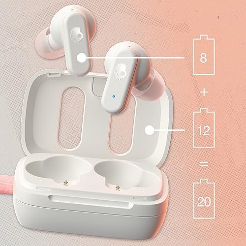 Skullcandy Dime 3 In-Ear Wireless Earbuds - Bone/Orange Glow