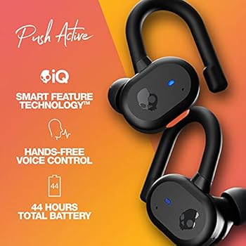 Skullcandy Push Play Active in-Ear Wireless Earbuds - True Black/Orange