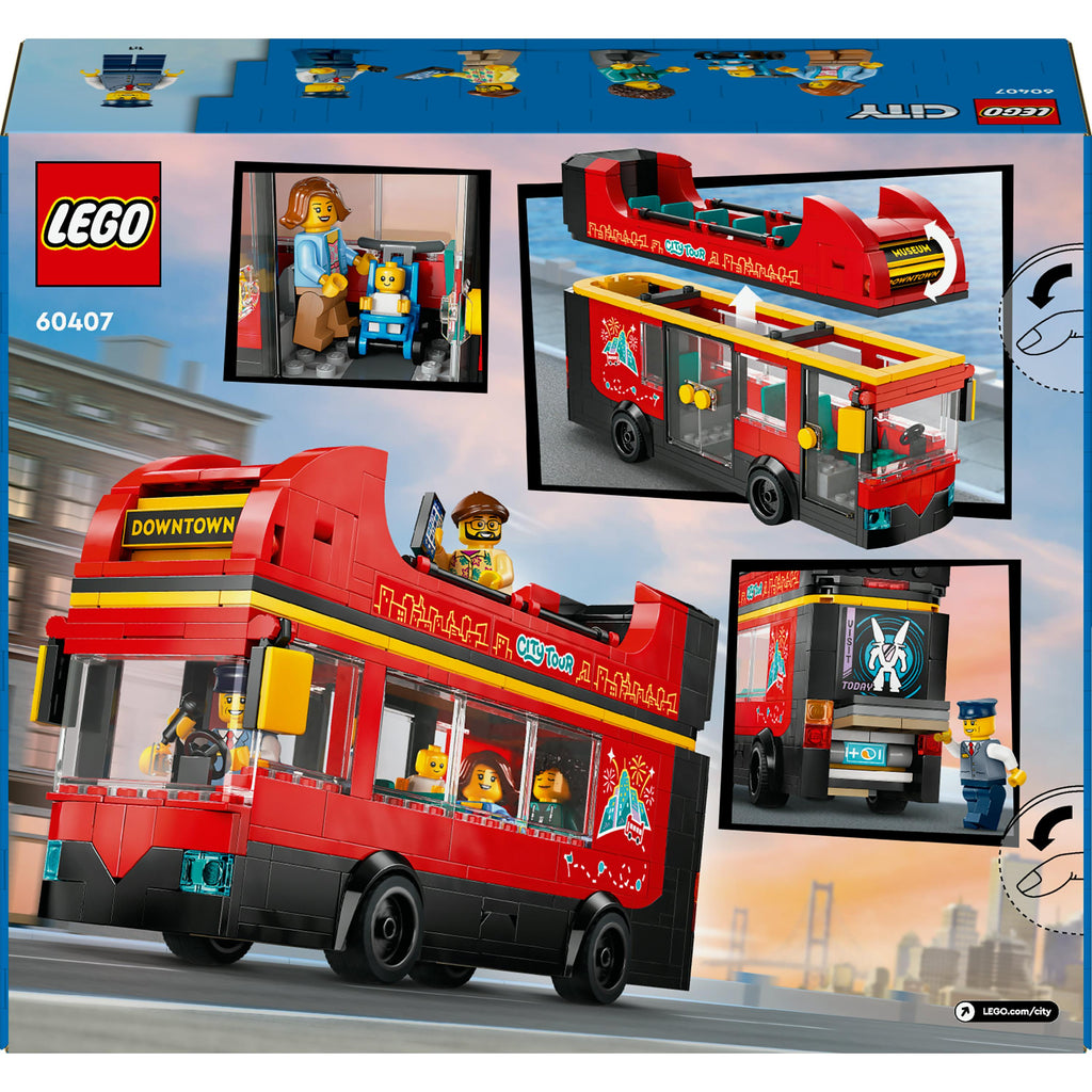 LEGO® City Red Double-Decker Sightseeing Bus Toy Set 60407