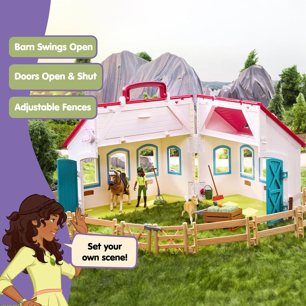 42703 Schleich Horse Club - Open Stable Set - Little Horseshoe (60 Pieces)