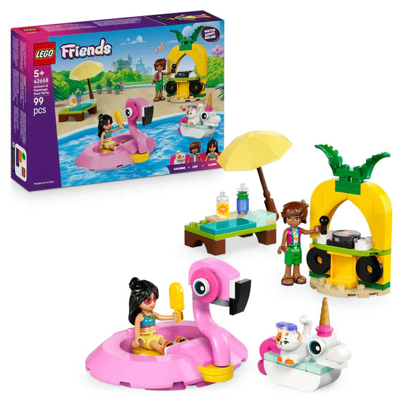 LEGO® Friends Unicorn & Flamingo Pool Party Toy Building Set 42658