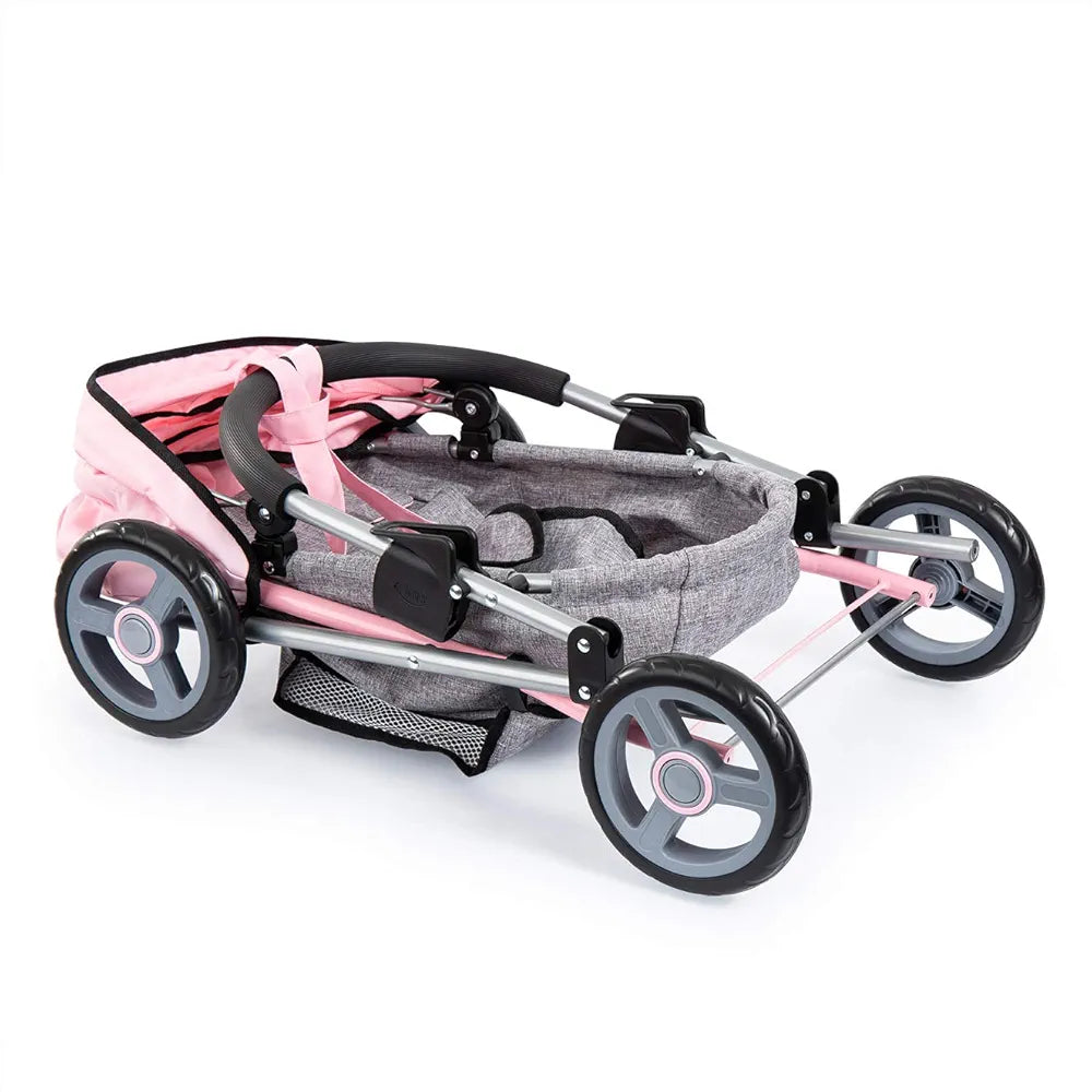 Bayer Cozy Doll’s Pram with Bag & Accessories (Pink & Grey)