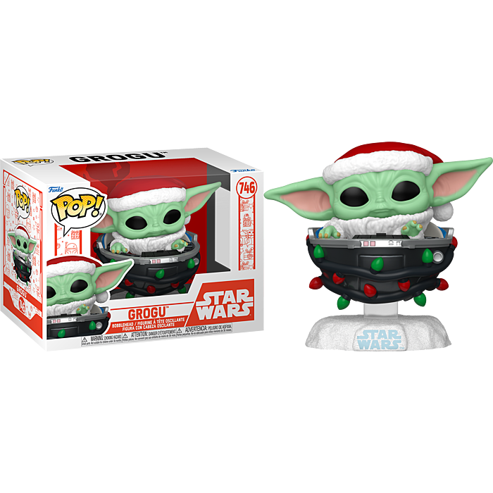 746 Funko POP! Star Wars The Mandalorian - Grogu with Santa Hat in Pram (Holiday)