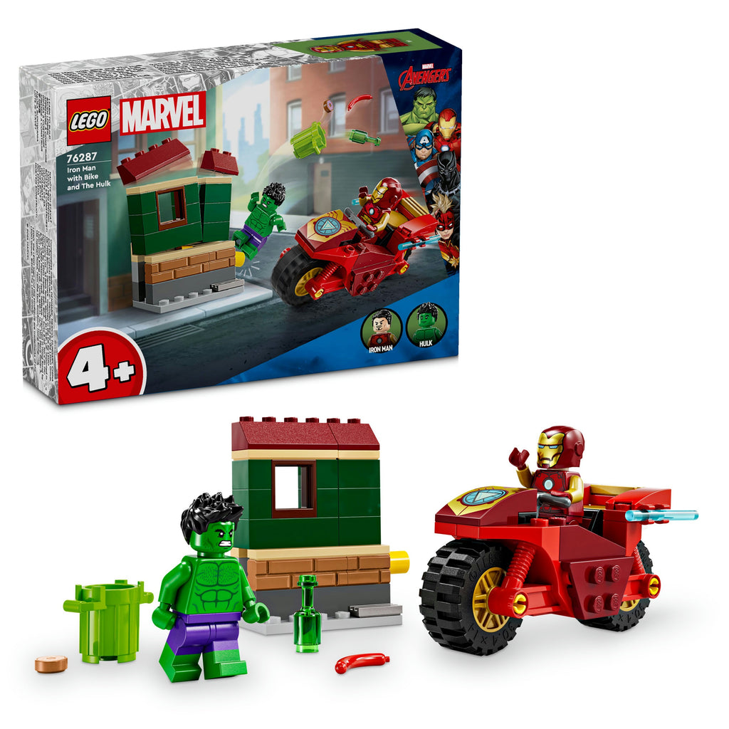 76287 LEGO 4+ Super Heroes Iron Man with Bike and The Hulk