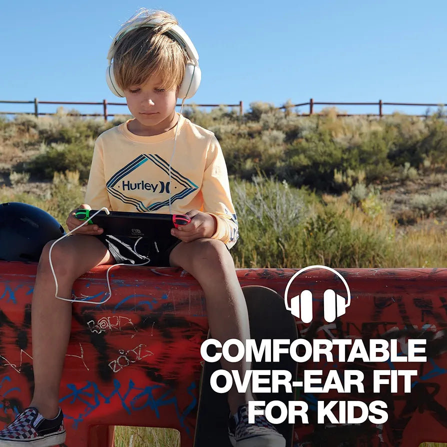 Skullcandy Grom Over-Ear Wired Headphones for Kids - Bone Seafoam