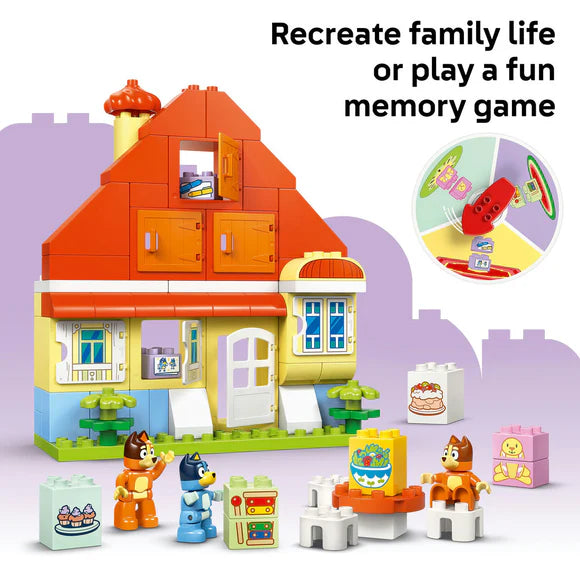 LEGO® DUPLO® Bluey: Bluey’s Family House with Memory Game Interactive Toy 10459