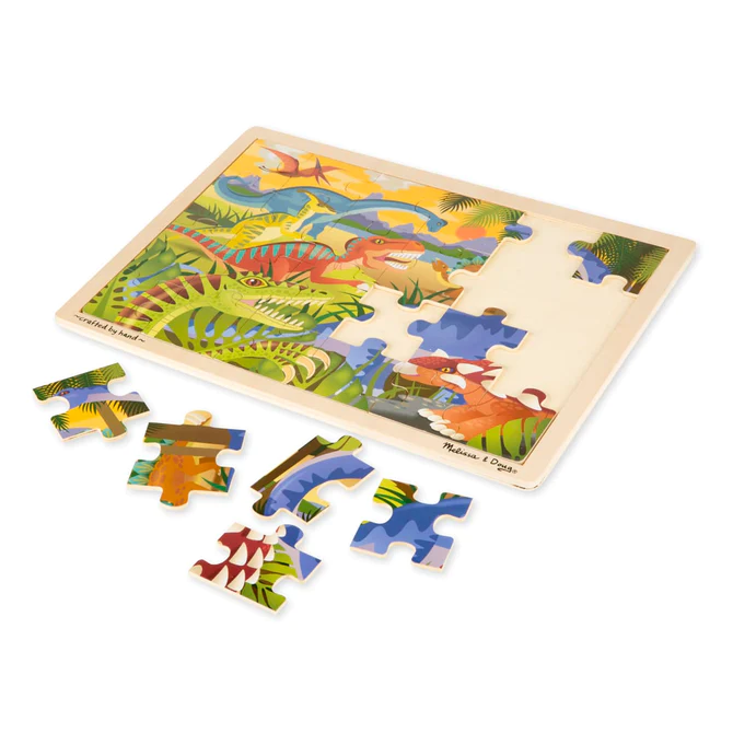 9066 Melissa & Doug Dinosaur Wooden Jigsaw Puzzle - 24 Pieces