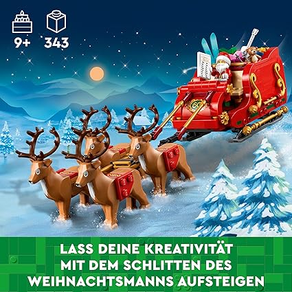 LEGO® Iconic Santa’s Sleigh Christmas Building Toy 40499