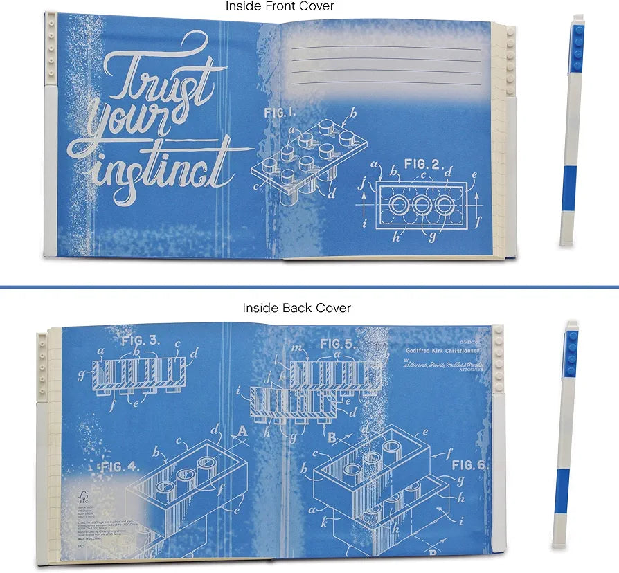 LEGO Locking Notebook with Gel Pen - Blue