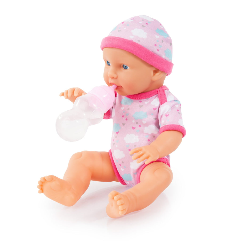 Bayer Piccolina Newborn Baby Doll (Pink/Clouds) with Accessories