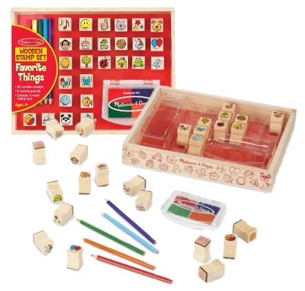 9362 Melissa & Doug Wooden Favourite Things Stamp Set