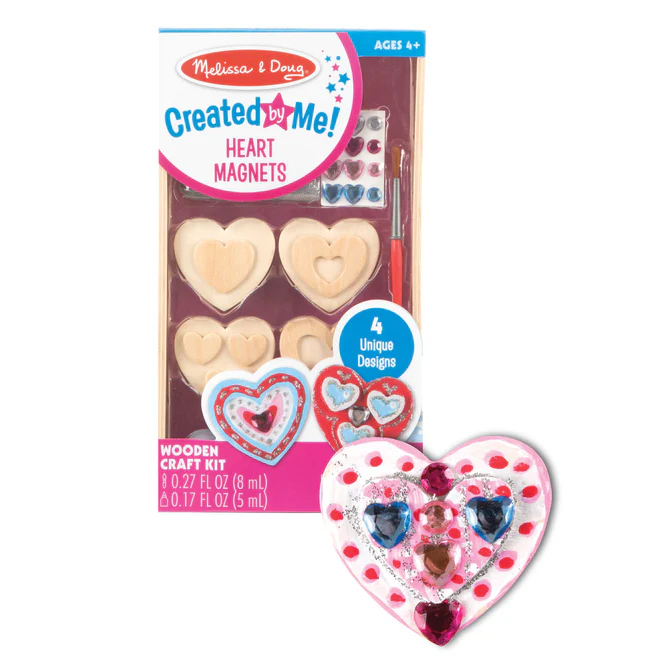 9643 Melissa & Doug Created by Me! Heart Magnets Wooden Craft Kit