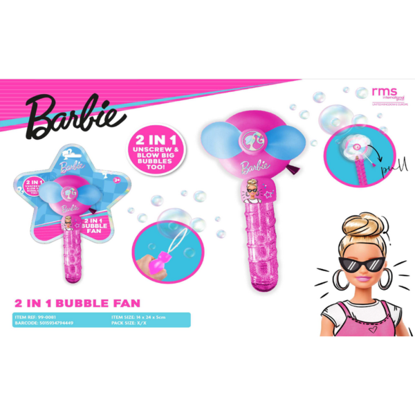 Barbie 2 in 1 Bubble Fan