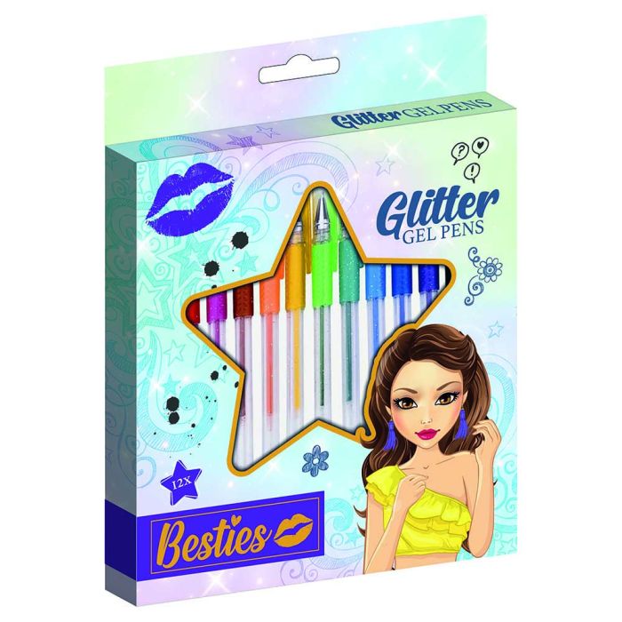 Besties Glitter Gel Pens 12 Piece