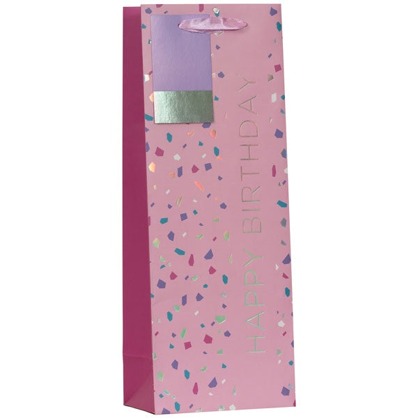 Bottle Gift Bag - Pink Confetti